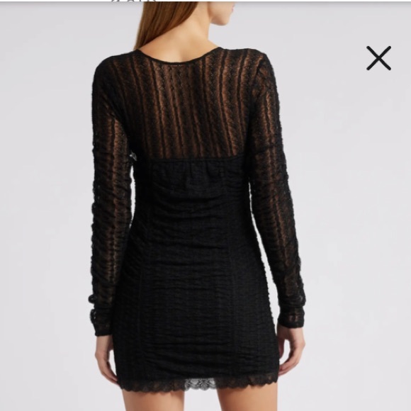 NWT Love Shack Fancy Evangelina Black Lace Mini Dress Size X Small - Picture 3 of 10